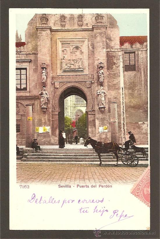 Postales: SEVILLA. PUERTA DEL PERD&Oacute;N. 7162. (CARRO) - Foto 1