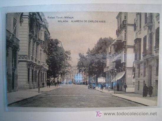 Postales: MALAGA: ALAMEDA CARLOS HAES. POSTAL ANTIGUA