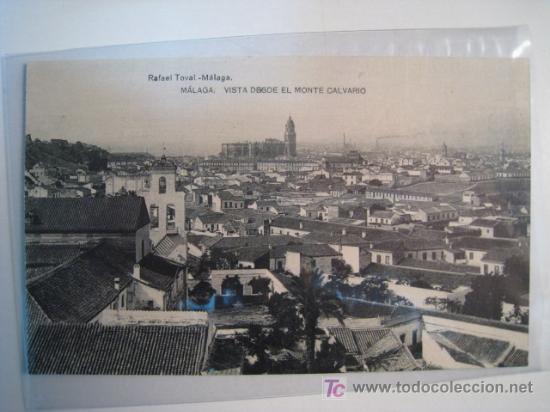 Postales: POSTAL ANTIGUA MALAGA: VISTA DESDE MONTE CALVARIO