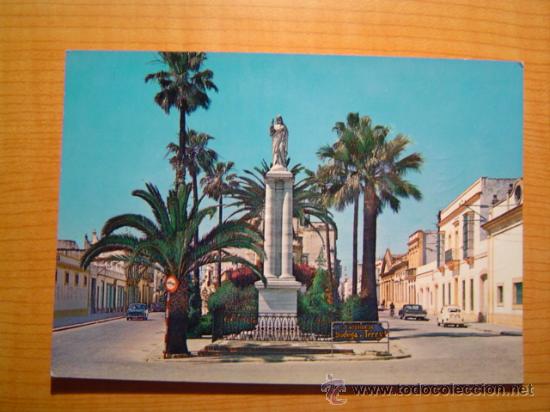 Postales: POSTAL PUERTO DE  SANTA MARIA MONUMENTO AL SAGRADO CORAZON ESCRITA