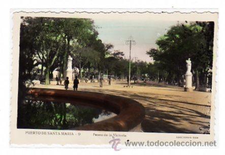 Postales: Puerto de Santa Mar&iacute;a. Cadiz. Paseo de la Victoria. Ediciones sur.  Escrita.