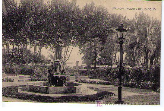 Postales: M&aacute;laga.Fuente del parque - Foto 1