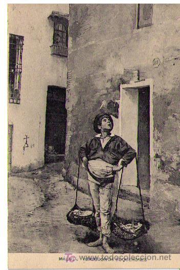 Postales: M&Aacute;LAGA; VENDEDOR DE BOQUERONES. - Foto 1