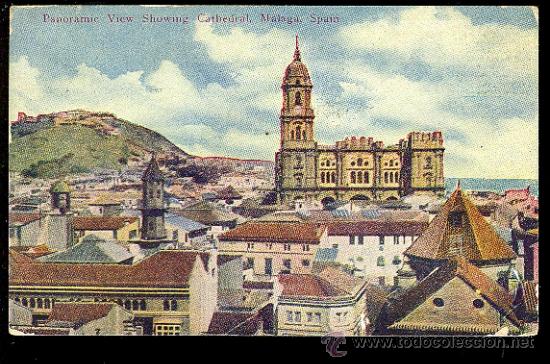 Cartoline: TARJETA POSTAL DE MALAGA. N&ordm; 76. PANORAMIC SHOWING CATHEDRAL.