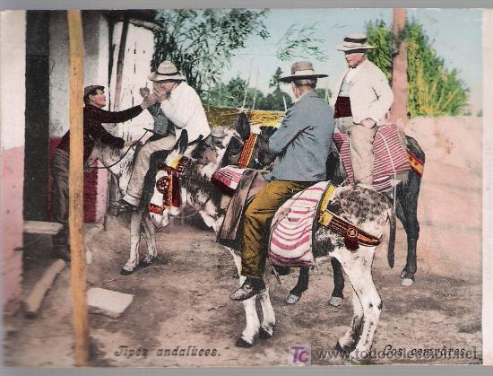 Postales: Tipos andaluces. Los compadres. Edit. A. Linares. - Foto 1