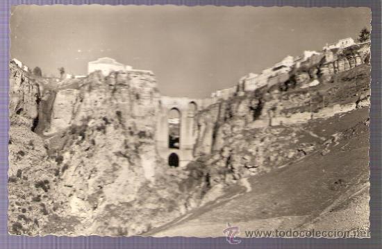 Postcards: TARJETA POSTAL DE RONDA. N&ordm; 153. PUENTE NUEVO Y VISTA GENERAL DEL TAJO. ED. ARRIBAS.