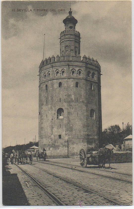 Postales: TARJETA POSTAL DE SEVILLA TORRE DEL ORO - Foto 1