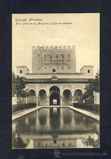 Postales: Postal de GRANADA: Patio de los Arrayanes y Torre de Comares (Ed.Linares num.2) - Foto 1