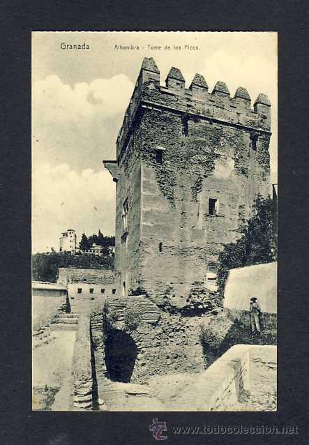 Postales: Postal de GRANADA: Alhambra, torre de los Picos - Foto 1