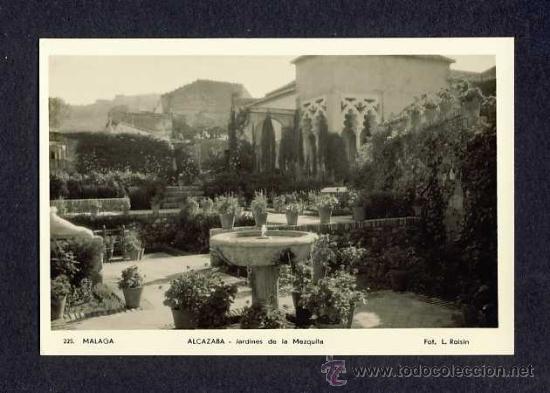 Cartoline: Postal de MALAGA: Alcazaba, jardines de la Mezquita (Roisin num.225)