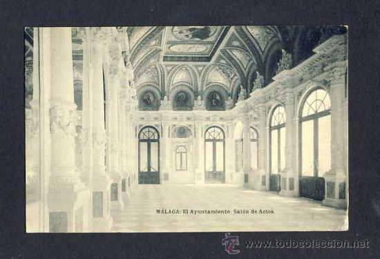 Postkarten: Postal de MALAGA: El Ayuntamiento, salon de actos (Hauser y Menet)