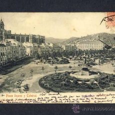 Postales: POSTAL DE MALAGA: PLAZA SUAREZ Y CATEDRAL (STENGEL NUM.7905 O 1905?). Lote 9650075