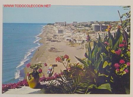 Postales: POSTAL 1046-COSTA DEL SOL-TORREMOLINOS-PLAYA DE LA CARIHUELA.A&Ntilde;O 1973.No circulada.