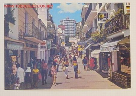 Postales: POSTAL 1769-COSTA DEL SOL-TORREMOLINOS.CALLE SAN MIGUEL.No circulada.