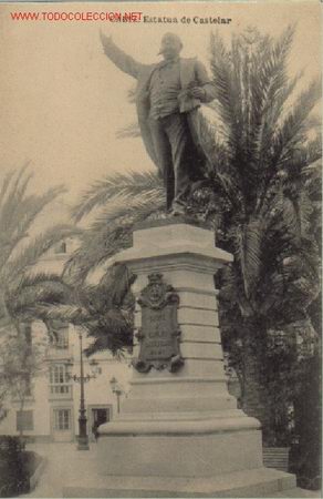 Postais: TARJETA POSTAL DE CADIZ.- ESTATUA DE CASTELAR.