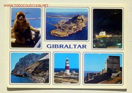 Postales: 15 - GIBRALTAR.Diversas visitas.No circulada.