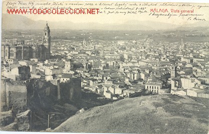 Postcards: TARJETA POSTAL ANTIGUA DE MALAGA VISTA GENERAL