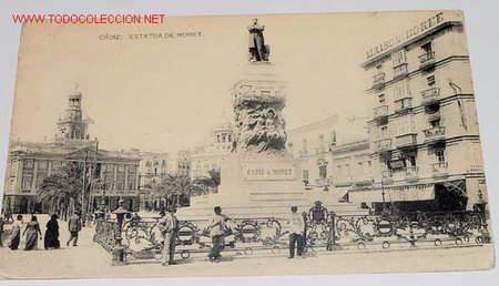 Postkarten: ANTIGUA POSTAL CADIZ - ESTATUA DE MORET - NO CIRCULADA - ED. HAUSER Y MENET - ESCRITA.