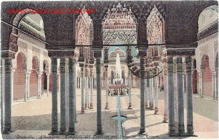 Postales: GRANADA. ALHAMBRA. TEMPLETE DEL PONIENTE DEL PATIO DE LOS LEONES - Foto 1