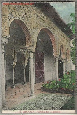 Postales: GRANADA. GALERIA DEL GENRALIFE - Foto 1