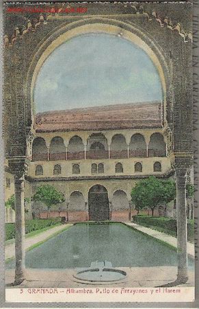 Postales: GRANADA. ALHAMBRA.PATIO DE ARRAYANES Y EL HAREM - Foto 1