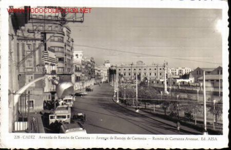 Cartoline: TARJETA POSTAL DE CADIZ N&ordm;228. AVENIDA DE RAMON DE CARRANZA.