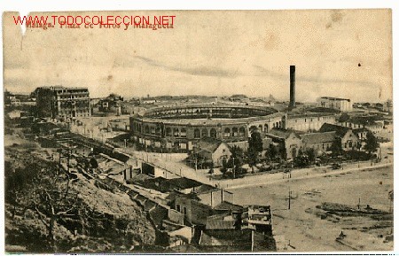 Postales: Malaga. Plaza de toros y malagueta