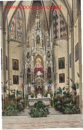Postais: TARJETA POSTAL DE CHIPIONA.-SANTUARIO DE REGLA. INTERIOR ALTAR MAYOR-.