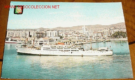Postales: ANTIGUA POSTAL DE MALAGA - VISTA PARCIAL DEL PUERTO - BARCO - NO CIRCULADA - ED. FISA.