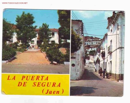 Postales: POSTAL DE LA PLAZA TORIBIO COSPEDAL Y CALLE QUEIPO DE LLANO DE LA PUERTA DE SEGURA-JA&Eacute;N