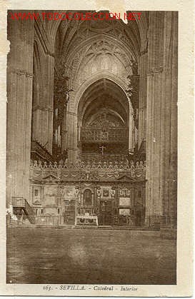 Postales: ANTIGUA POSTAL DE SEVILLA - CATEDRAL - INTERIOR - Foto 1