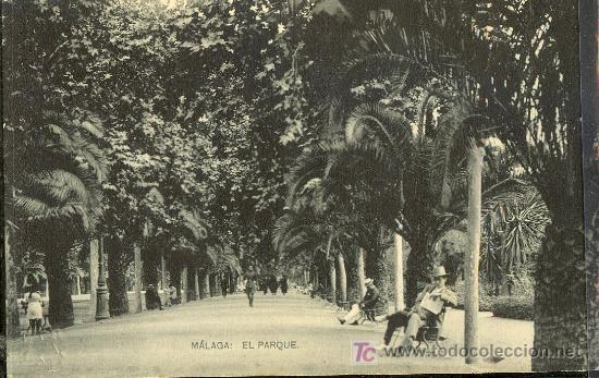 Cartoline: TARJETA POSTAL DE MALAGA EL PARQUE.FOTOTIPIA DE HAUSER Y MENET