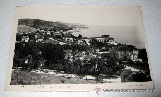 Postales: ANTIGUA POSTAL DE MALAGA - VISTA DESDE LA CALETA - ROISIN - CIRCULADA