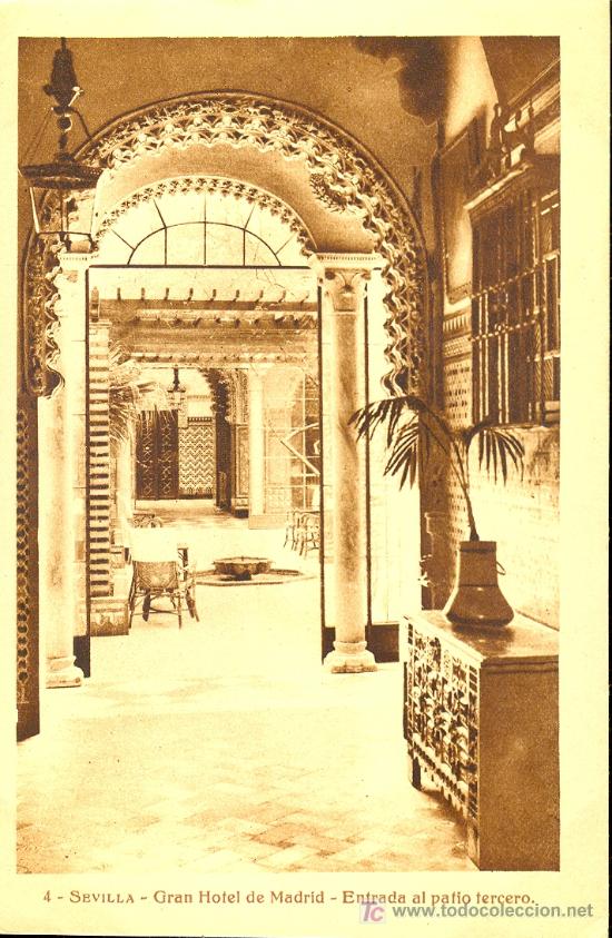 Cartoline: TARJETA POSTAL DE SEVILLA.GRAN HOTEL DE MADRID. ENTRADA AL PATIO TERCERO