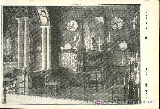 Cartoline: TARJETA POSTAL DE SEVILLA.CASA DE ARTISTA. UN RINCON DEL COMEDOR