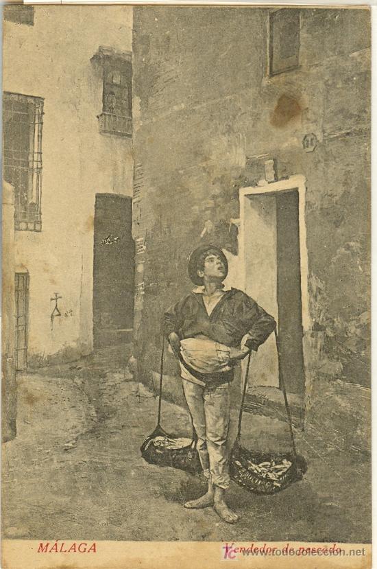 Cartoline: TARJETA POSTAL MALAGA. VENDEDOR DE PESCADO