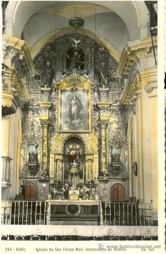 Postkarten: TARJETA POSTAL DE CADIZ. IGLESIA DE SAN FELIPE NERI. INMACULADA DE MURILLO