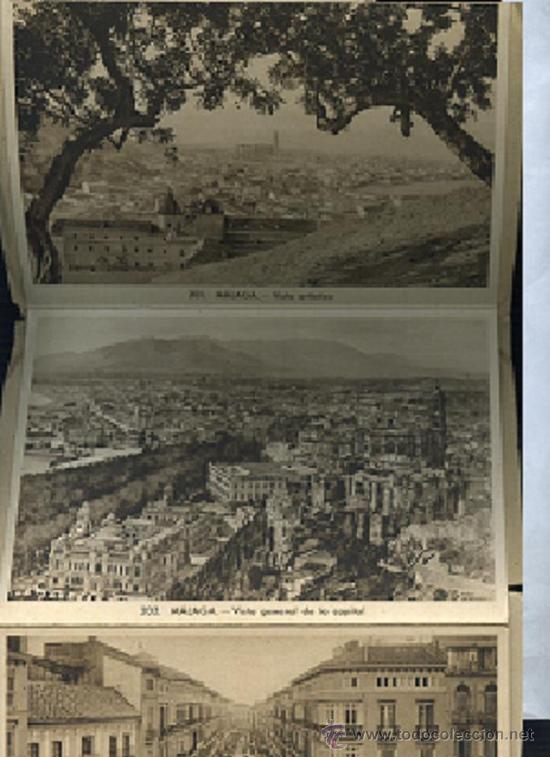 Postales: 18 POSTALES DE MALAGA EN ALBUM en acordeon, de la n&ordm; 201 a la 218 ,Roisin oferta
