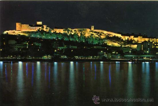 Postales: POSTAL ALMERIA PUERTO Y ALCAZABA ILUMINADOS