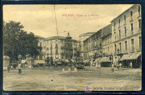 Postales: MALAGA : Fototipia Casta&ntilde;eira - Acera de la Marina