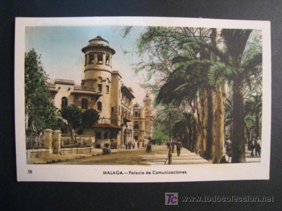 Postales: MALAGA: PALACIO DE COMUNICACIONES (ARRIBAS). POSTAL