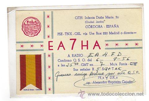 Postales: Radio aficionado. Cordoba. 1956.  EZ7HA.