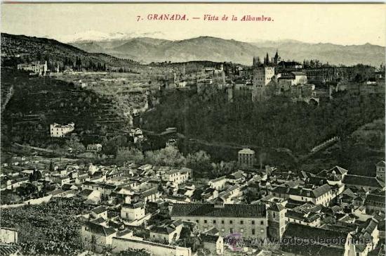 Postales: POSTAL GRANADA VISTA DE LA ALHAMBRA - Foto 1