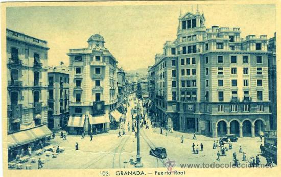 Postales: POSTAL GRANADA PUERTA REAL - Foto 1