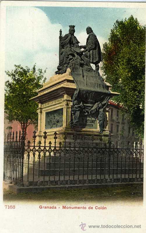 Postales: POSTAL GRANADA MONUMENTO A COLON - Foto 1
