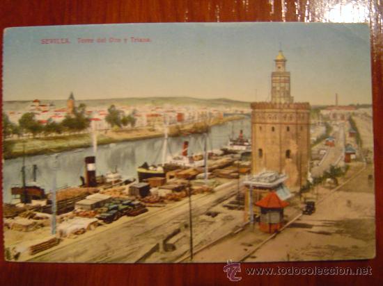 Postales: SEVILLA  TORRE DEL ORO Y TRIANA - Foto 1