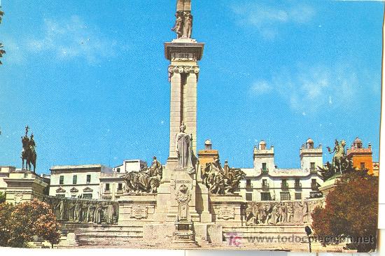 Postales: TARJETA POSTAL DE CADIZ. MONUMENTO A LAS CORTES. PAPELERIA ALFA N&ordm; 176