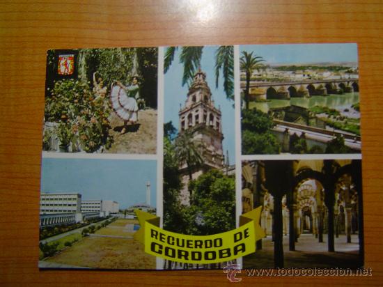 Postales: STAL CORDOBA PATIO CORDOBES CAMPANARIO DE LA MEZQUITA P. ROMANO U. LABORAL L. DE COLUMNAS ESCRITA