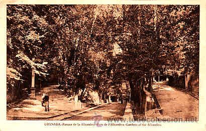 Postales: POSTAL DE GRANADA PARQUE DE LA ALHAMBRA - Foto 1