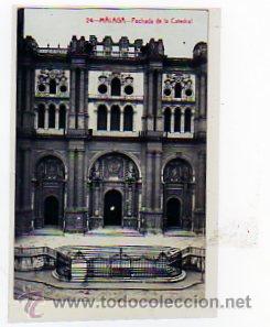 Postales: Malaga. Acabado fotogr&aacute;fico. n&ordm; 24. Fachada de la Catedral.  Andr&eacute;s Fabert Editor Fot&oacute;grafo.